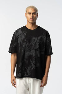 Graffiti Style Kabartma Baskılı ve Nakışlı Oversize T-Shirt
